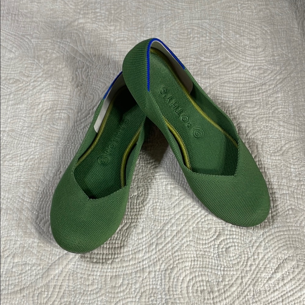 Rothy's Green Flats Classic Minimalist Design